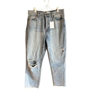 Hidden Womens Tracey High Rise Straight Crop Jeans Distressed Light Wash Size 30